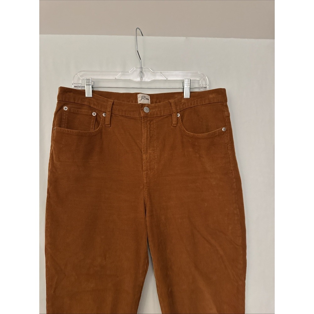 J.CREW 9" Vintage Straight Corduroy Rust Women's Pants Pockets Size 32
